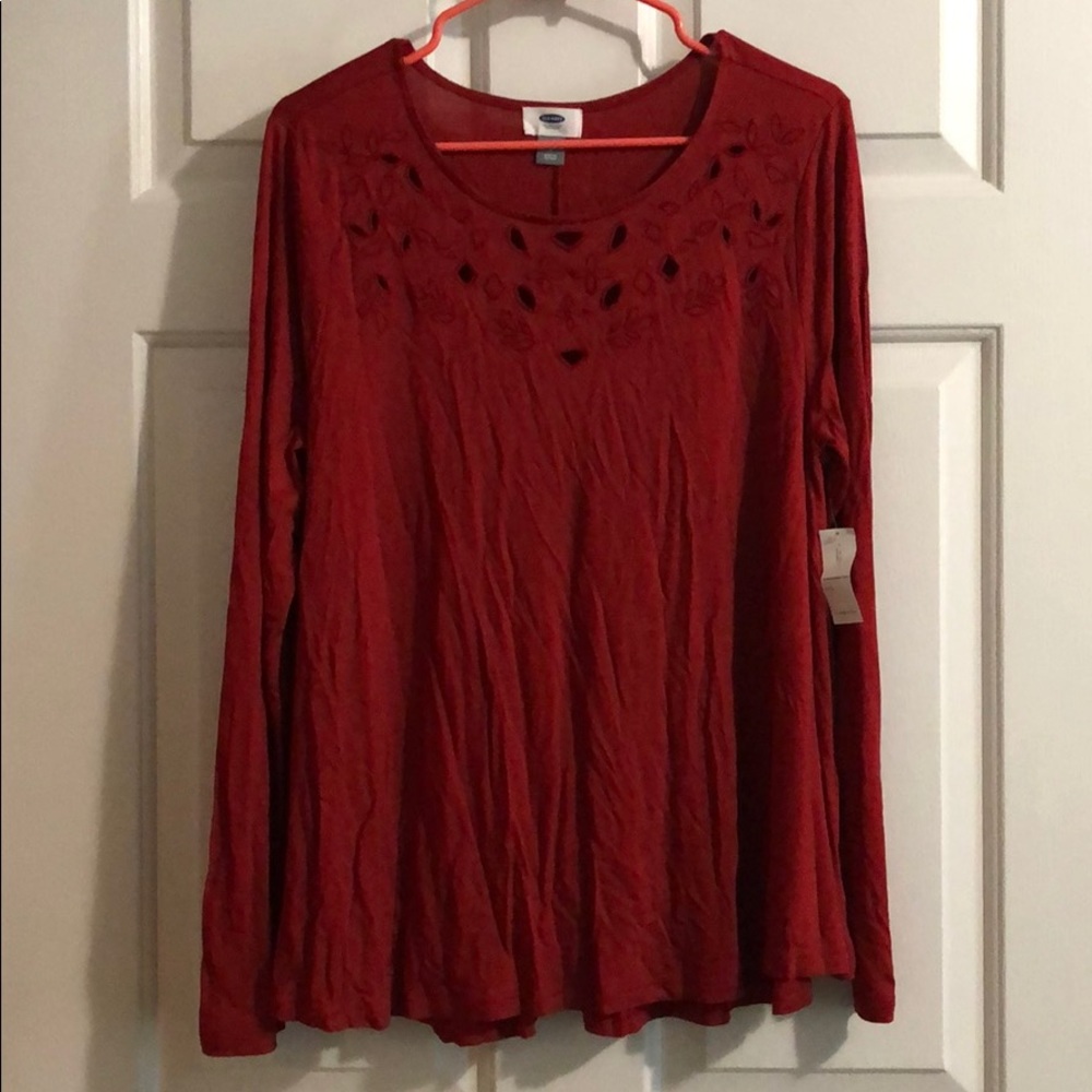 Red Long Sleeve Old Navy Swing Top NWT